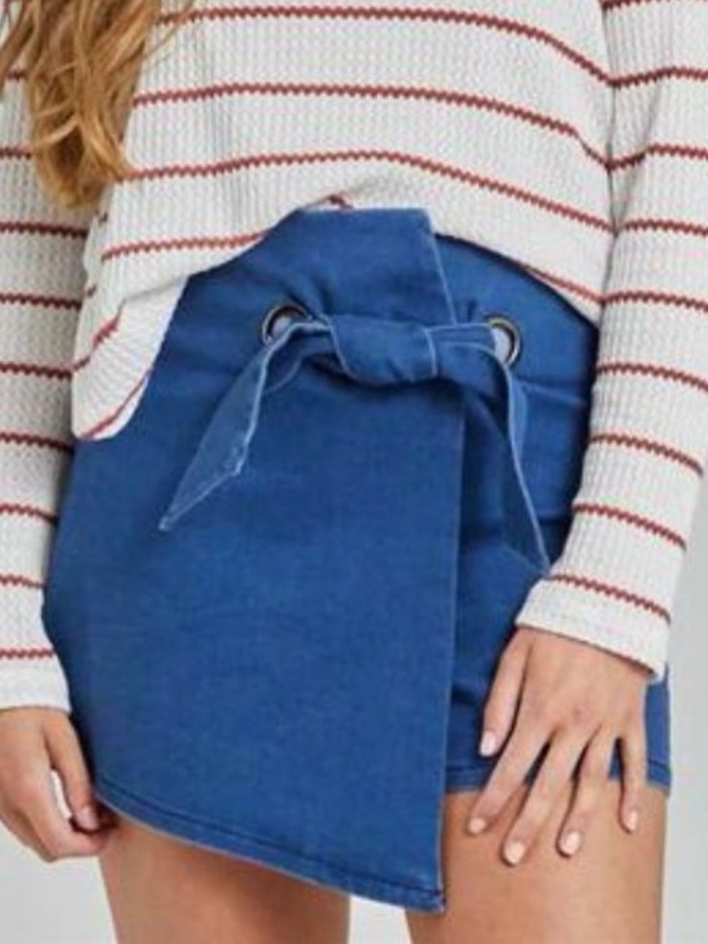 Altar’d State | Reagan Denim Wrap Skort